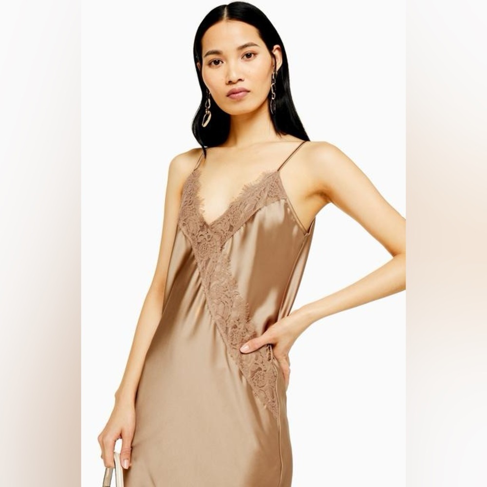 TOPSHOP good satin slip dress